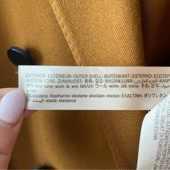 ❌SOLD ❌MASSIMO Dutti Double Breasted Wool Blazer Brown size 10 - Picture 10 of 11